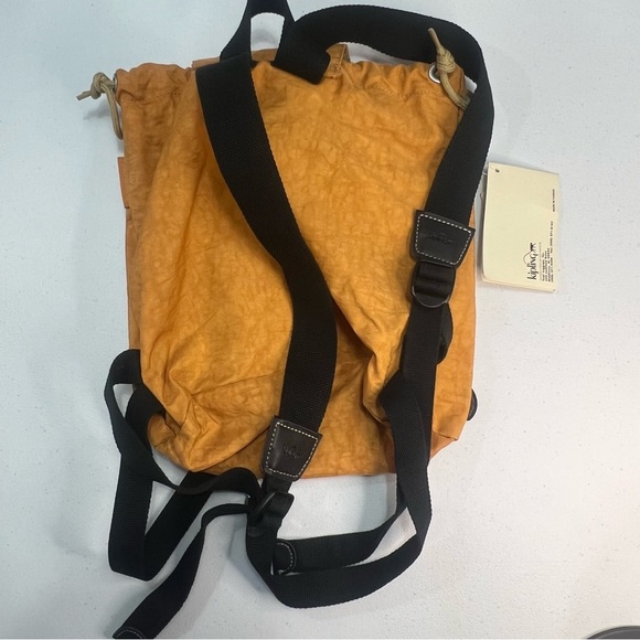 Kipling When Mini Backpack DBL Yellow Orange NWT Cinch School Travel Academia - Picture 2 of 7